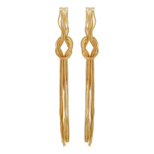 Load image into Gallery viewer, Gold Long Earing | Chain | Knot | Danglers