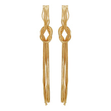 Load image into Gallery viewer, Gold Long Earing | Chain | Knot | Danglers