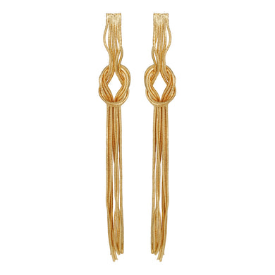 Gold Long Earing | Chain | Knot | Danglers