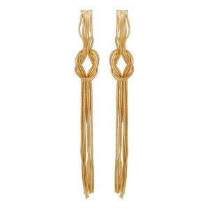 Gold Long Earing | Chain | Knot | Danglers