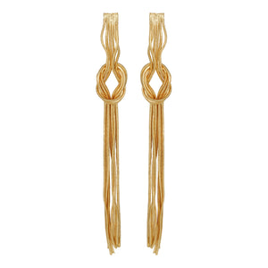 Gold Long Earing | Chain | Knot | Danglers