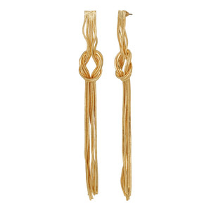 Gold Long Earing | Chain | Knot | Danglers