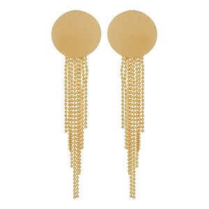 Golden Long Earrings | Coin | Mesh Chains | Danglers
