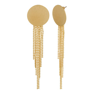 Golden Long Earrings | Coin | Mesh Chains | Danglers