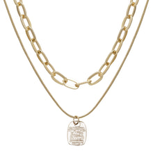 Load image into Gallery viewer, STYLISH 2 LAYERED GOLDEN CHAIN NECKLACE WITH CHARM PENDANT