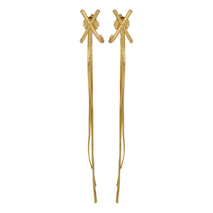 Gold Long Chain Earing Waterfall Cocktail