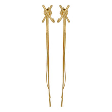 Load image into Gallery viewer, Golden Long Earings | Chains | Cross Studd | Victorian