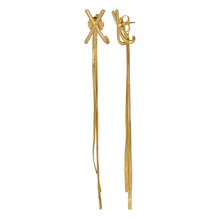 Load image into Gallery viewer, Gold Long Chain Earing Waterfall Cocktail