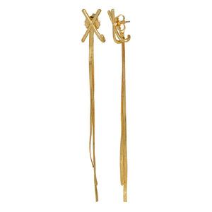 Gold Long Chain Earing Waterfall Cocktail