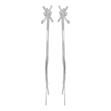 Load image into Gallery viewer, Silver Long Earings | Chains | Cross Studd |Victorian