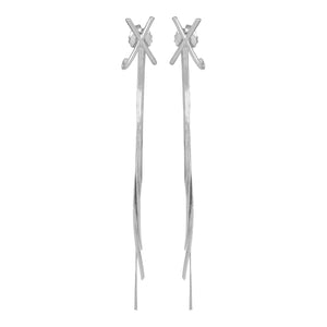 Silver Long Earings | Chains | Cross Studd |Victorian