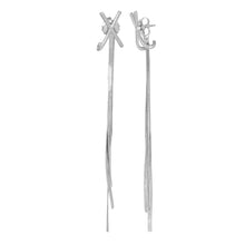 Load image into Gallery viewer, Silver Long Earings | Chains | Cross Studd |Victorian