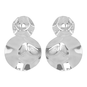 Silver Earings | Round | Big | Statement