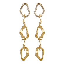 Load image into Gallery viewer, Golden Long Earings | Tyre Linked | CZ Stone Diamonds