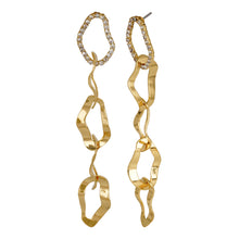 Load image into Gallery viewer, Golden Long Earings | Tyre Linked | CZ Stone Diamonds