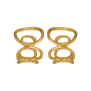 Golden Hoop Earings | Round | Connected Circles