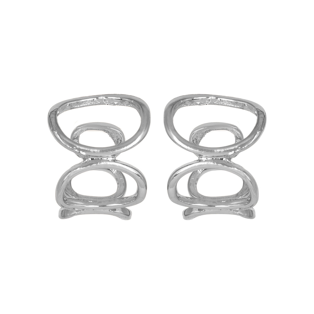 Silver Hoop Earings | Round | Connected Circles