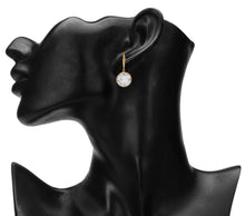 Load image into Gallery viewer, Golden Earings | Hooks | Solitaire CZ Stone | Round
