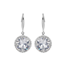 Load image into Gallery viewer, Silver Earings | Hooks | Solitaire CZ Stone | Round