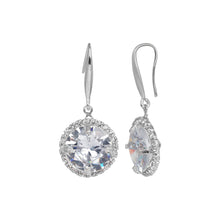 Load image into Gallery viewer, Silver Earings | Hooks | Solitaire CZ Stone | Round