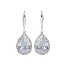 Load image into Gallery viewer, Silver Earings | Hooks | Solitaire CZ Stone | Round