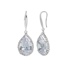 Load image into Gallery viewer, Silver Earings | Hooks | Solitaire CZ Stone | Round