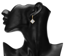 Load image into Gallery viewer, Golden Earings | Hooks | Solitaire CZ Stone | Square