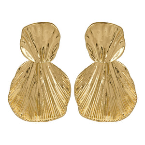Golden Big Earings | Statement | Foil Texture