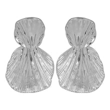 Load image into Gallery viewer, Silver Big Earings | Statement | Foil Texture