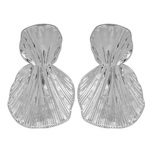 Silver Big Earings | Statement | Foil Texture