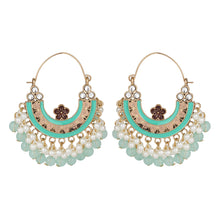 Load image into Gallery viewer, Traditional Gold Plated | Chand Ballies | Mint | Kundan | Minakari