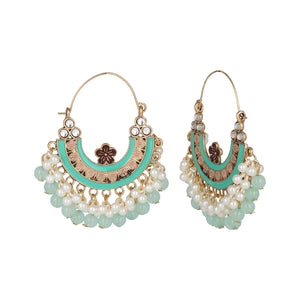 Traditional Gold Plated | Chand Ballies | Mint | Kundan | Minakari