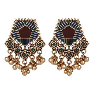 Gold Earings | Multi - Color | Oxidized | Minakari | Design | Ghungroo