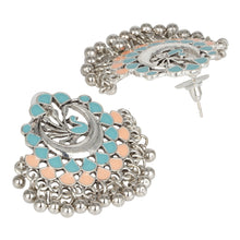 Load image into Gallery viewer, Ethnic | Silver Chand Ballies | Pink | Blue | Minakari Design | Peacock