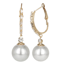 Load image into Gallery viewer, Golden Earings| Hoops | CZ Stone | Pearl Drop | Hanging