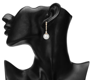 Golden Earings| Hoops | CZ Stone | Pearl Drop | Hanging