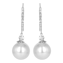 Load image into Gallery viewer, Silver Earings | Hoops | CZ Stone | Pearl Drop | Hanging