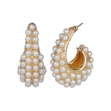 Load image into Gallery viewer, Golden Earings | Hoop | Earings Round | Pearl