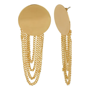 Golden Long Earrings | Coin | Layered Chains | Danglers