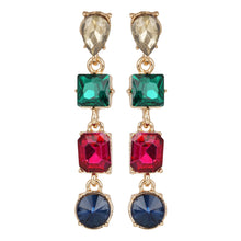 Load image into Gallery viewer, Golden Long Earings | Multi Color | CZ Stone | Hanging