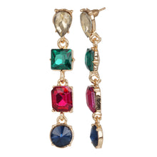 Load image into Gallery viewer, Golden Long Earings | Multi Color | CZ Stone | Hanging