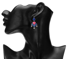 Load image into Gallery viewer, Silver Long Earings | Ethnic | Minakari | Blue | Pink | Danglers