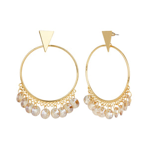 Gold Plated | Big | CT Stone | Rose Gold | Danglers