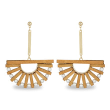 Load image into Gallery viewer, WOODEN STATEMENT  LONG EARRING