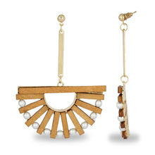 Load image into Gallery viewer, WOODEN STATEMENT  LONG EARRING