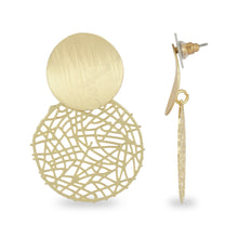 Load image into Gallery viewer, ABSTRACT CUTWORK ROUND GOLDEN EARRING