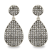 Load image into Gallery viewer, SMOKE BLACK STONES WITH ANTIQUE FINISH EARRING