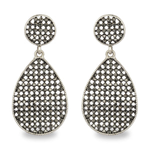 SMOKE BLACK STONES WITH ANTIQUE FINISH EARRING