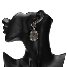 Load image into Gallery viewer, SMOKE BLACK STONES WITH ANTIQUE FINISH EARRING