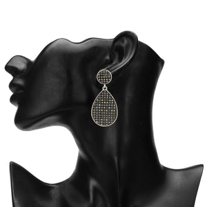 SMOKE BLACK STONES WITH ANTIQUE FINISH EARRING